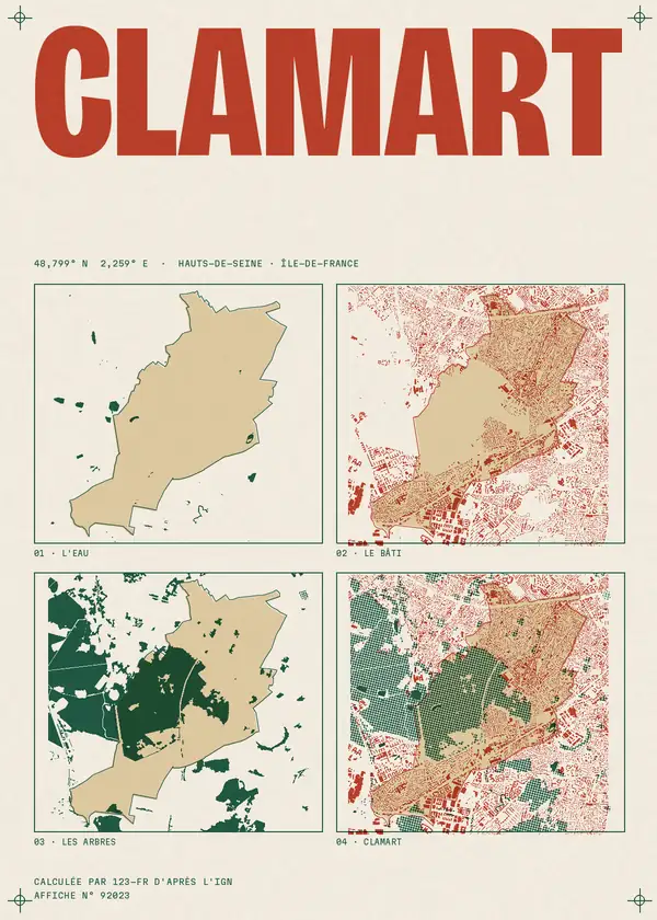 Affiche de Clamart, calculée par 123-fr d'après l'IGN
