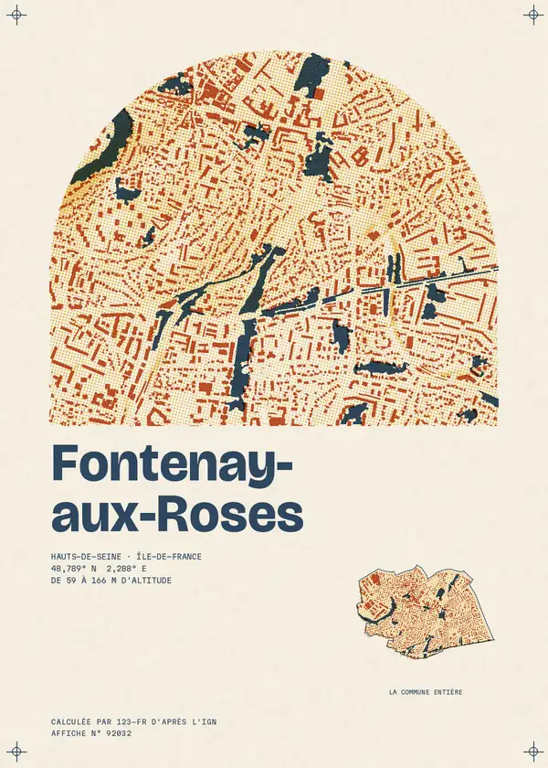 Affiche de Fontenay-aux-Roses, calculée par 123-fr d'après l'IGN