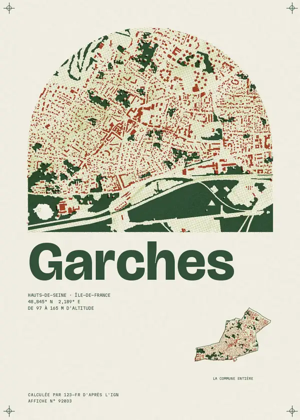 Affiche de Garches, calculée par 123-fr d'après l'IGN