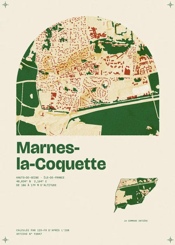 Affiche de Marnes-la-Coquette, calculée par 123-fr d'après l'IGN