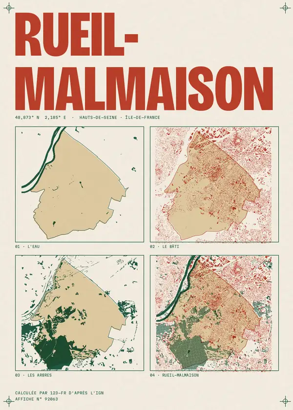 Affiche de Rueil-Malmaison, calculée par 123-fr d'après l'IGN