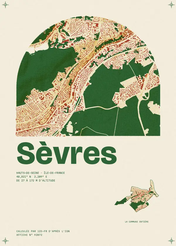 Affiche de Sèvres, calculée par 123-fr d'après l'IGN