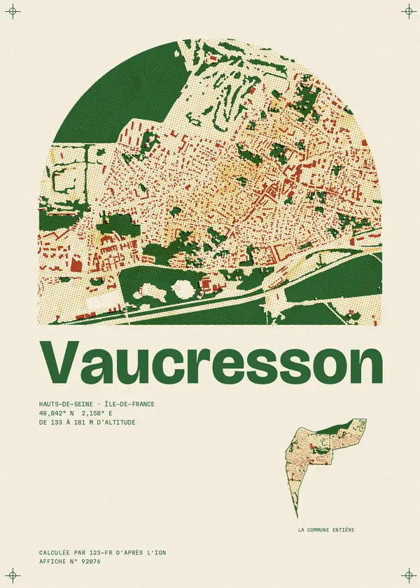 Affiche de Vaucresson, calculée par 123-fr d'après l'IGN