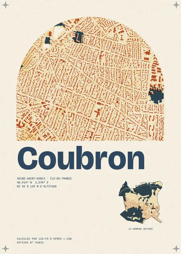 Affiche de Coubron, calculée par 123-fr d'après l'IGN