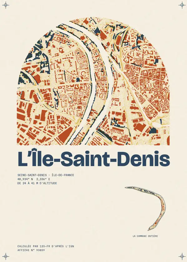 Affiche de L'Île-Saint-Denis, calculée par 123-fr d'après l'IGN