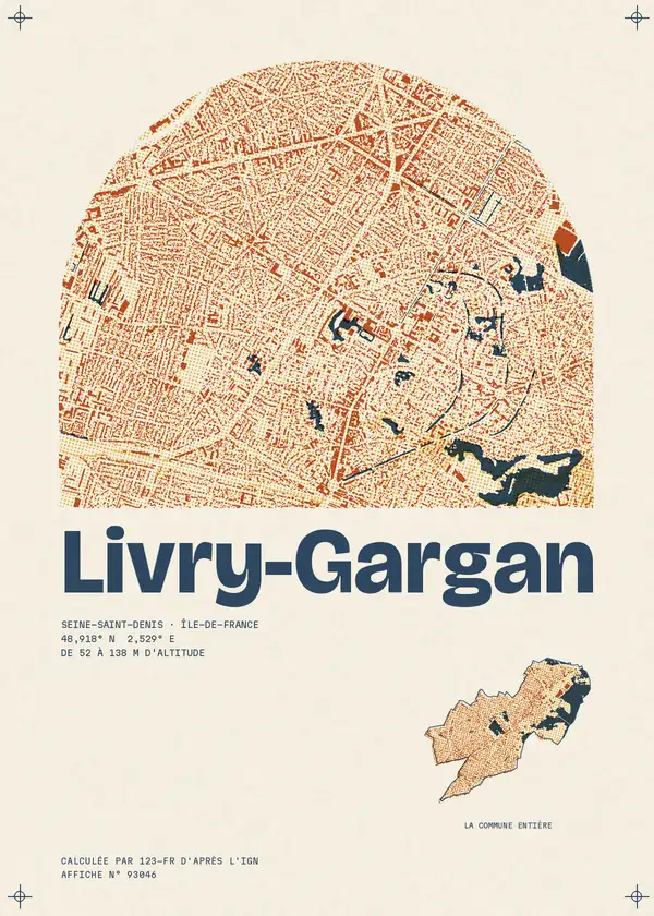 Affiche de Livry-Gargan, calculée par 123-fr d'après l'IGN