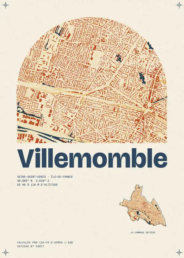 Affiche de Villemomble, calculée par 123-fr d'après l'IGN