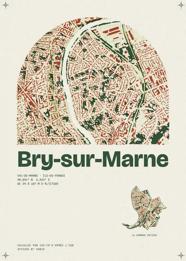 Affiche de Bry-sur-Marne, calculée par 123-fr d'après l'IGN