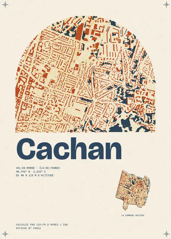 Affiche de Cachan, calculée par 123-fr d'après l'IGN