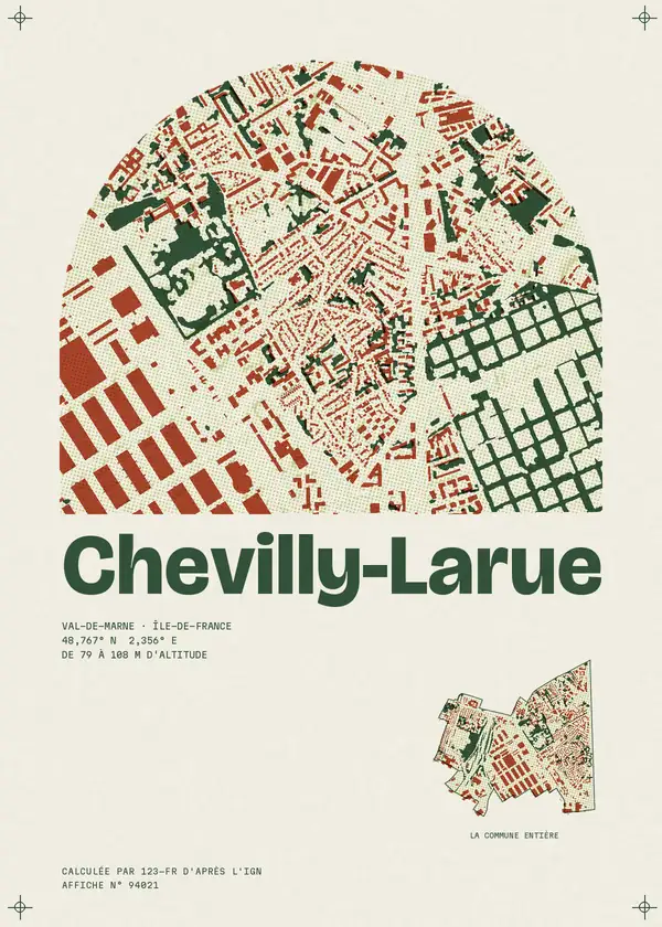 Affiche de Chevilly-Larue, calculée par 123-fr d'après l'IGN