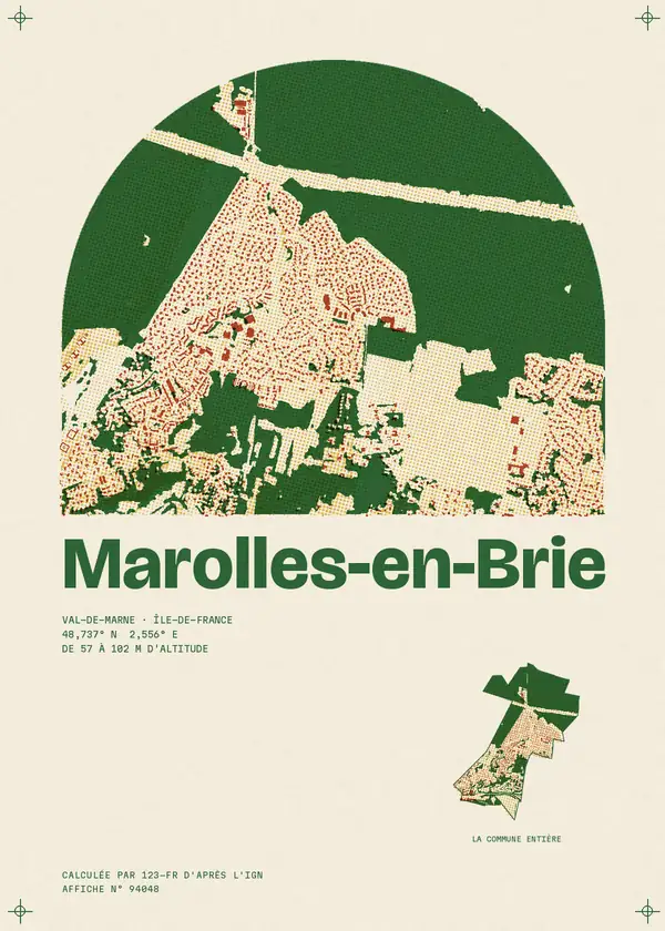 Affiche de Marolles-en-Brie, calculée par 123-fr d'après l'IGN