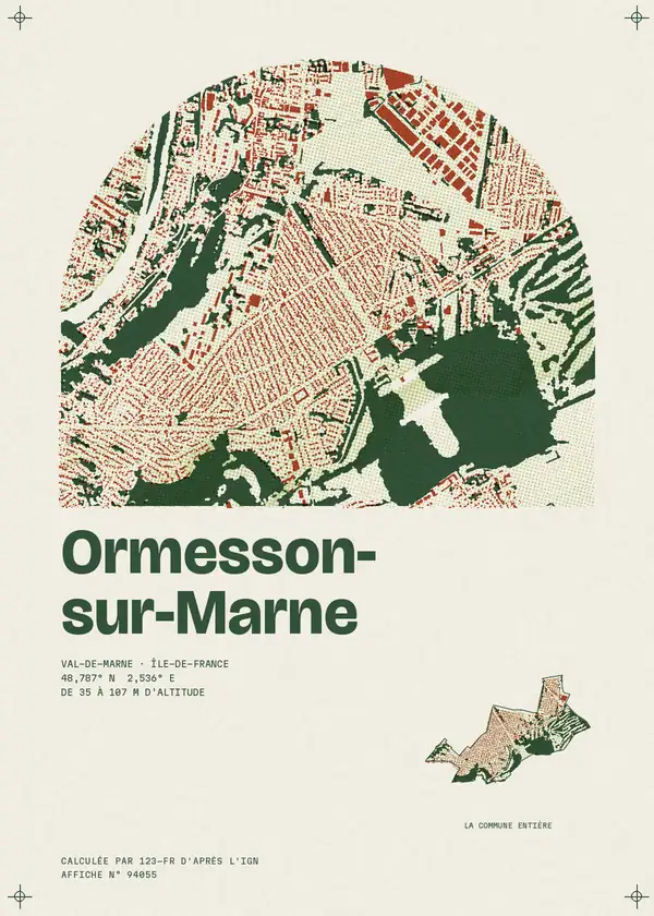Affiche de Ormesson-sur-Marne, calculée par 123-fr d'après l'IGN