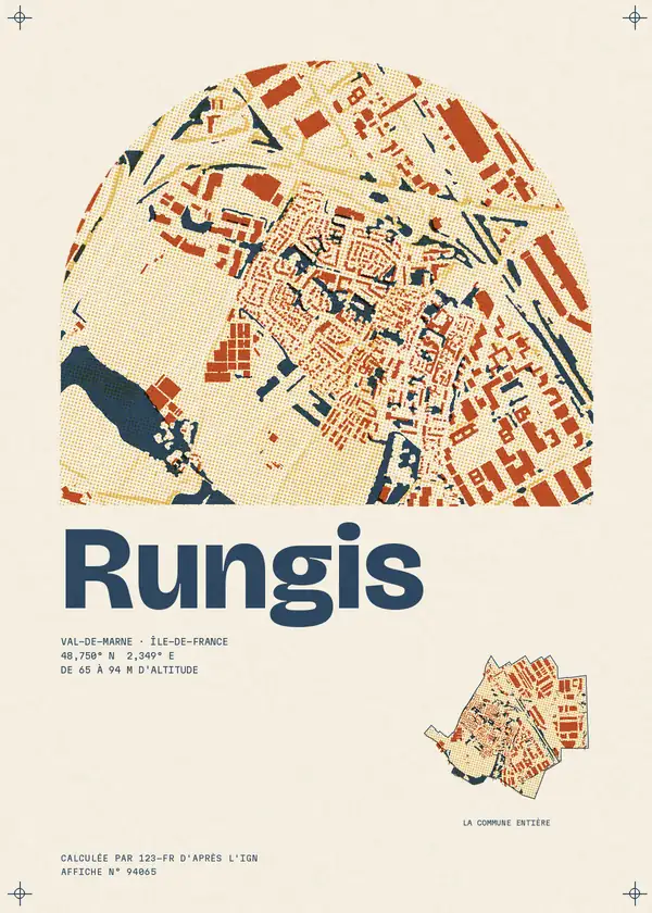Affiche de Rungis, calculée par 123-fr d'après l'IGN