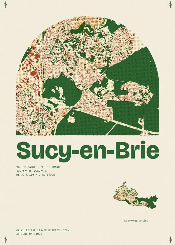 Affiche de Sucy-en-Brie, calculée par 123-fr d'après l'IGN