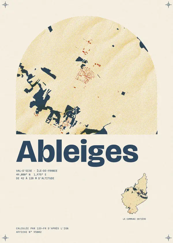 Affiche de Ableiges, calculée par 123-fr d'après l'IGN