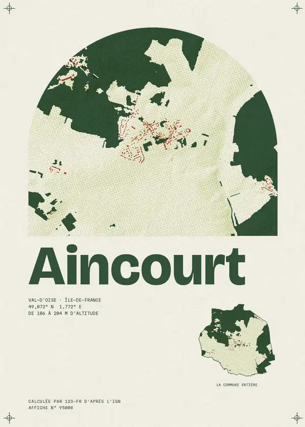 Affiche de Aincourt, calculée par 123-fr d'après l'IGN