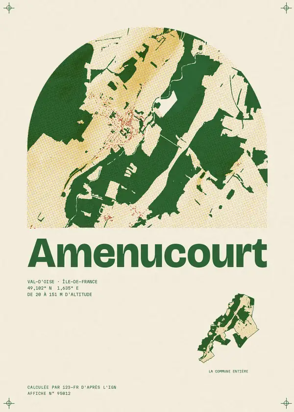 Affiche de Amenucourt, calculée par 123-fr d'après l'IGN