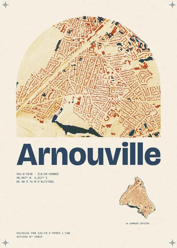 Affiche de Arnouville, calculée par 123-fr d'après l'IGN