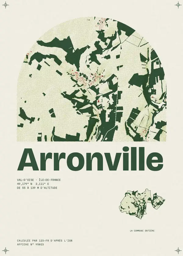 Affiche de Arronville, calculée par 123-fr d'après l'IGN