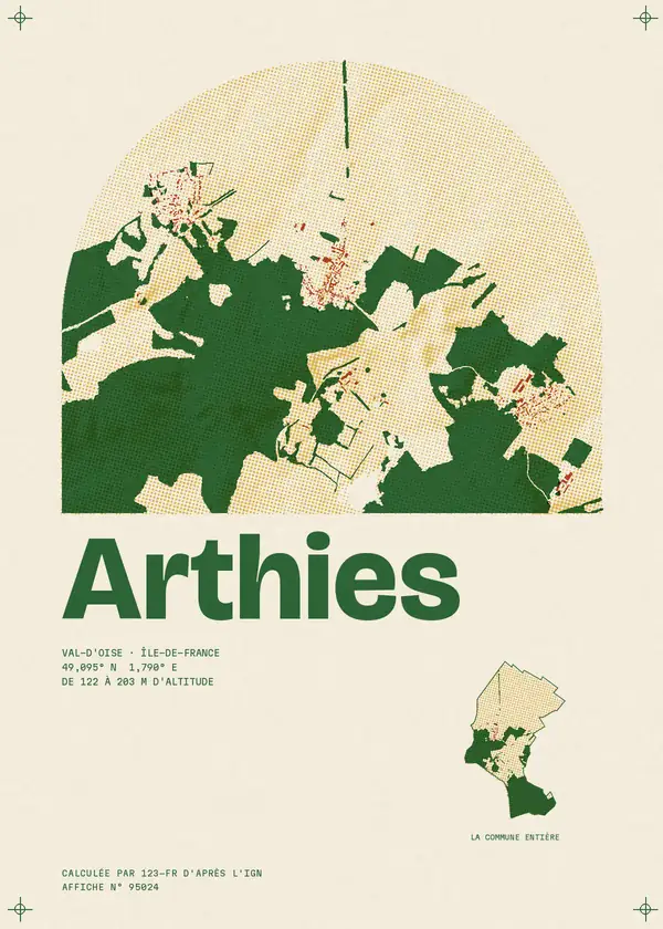 Affiche de Arthies, calculée par 123-fr d'après l'IGN