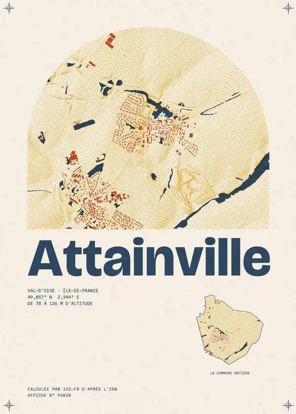 Affiche de Attainville, calculée par 123-fr d'après l'IGN