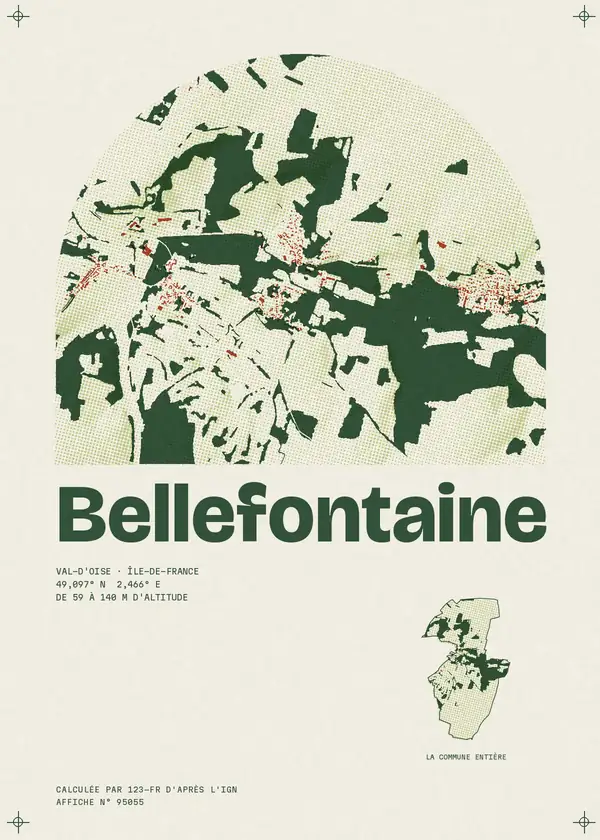 Affiche de Bellefontaine, calculée par 123-fr d'après l'IGN