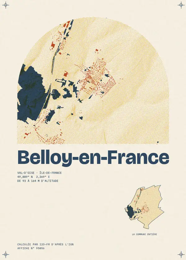 Affiche de Belloy-en-France, calculée par 123-fr d'après l'IGN
