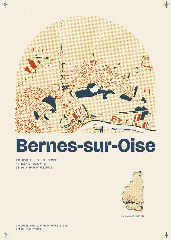Affiche de Bernes-sur-Oise, calculée par 123-fr d'après l'IGN