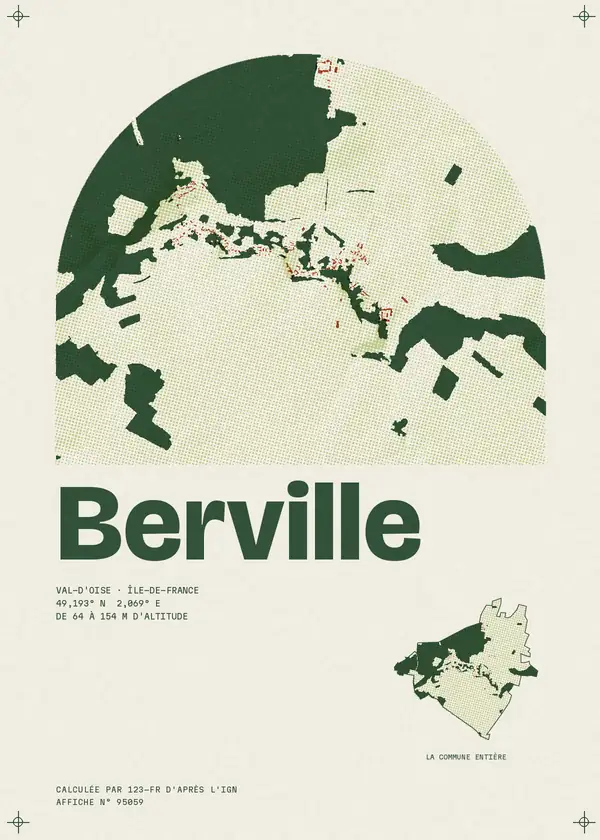 Affiche de Berville, calculée par 123-fr d'après l'IGN