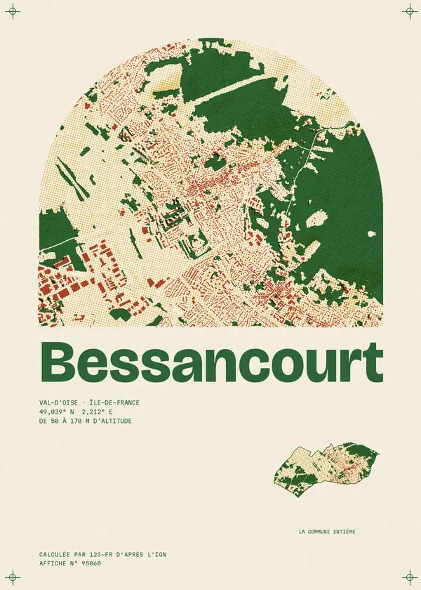 Affiche de Bessancourt, calculée par 123-fr d'après l'IGN