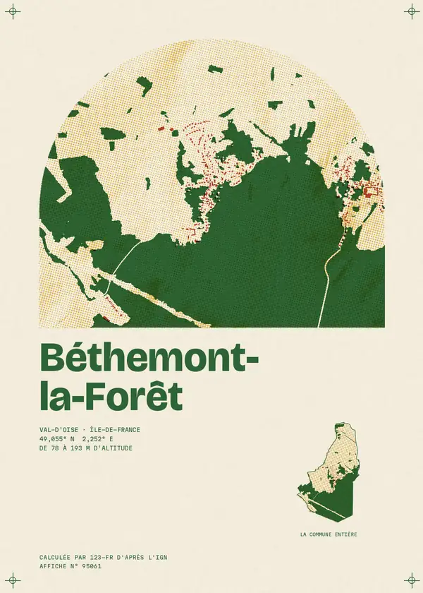 Affiche de Béthemont-la-Forêt, calculée par 123-fr d'après l'IGN