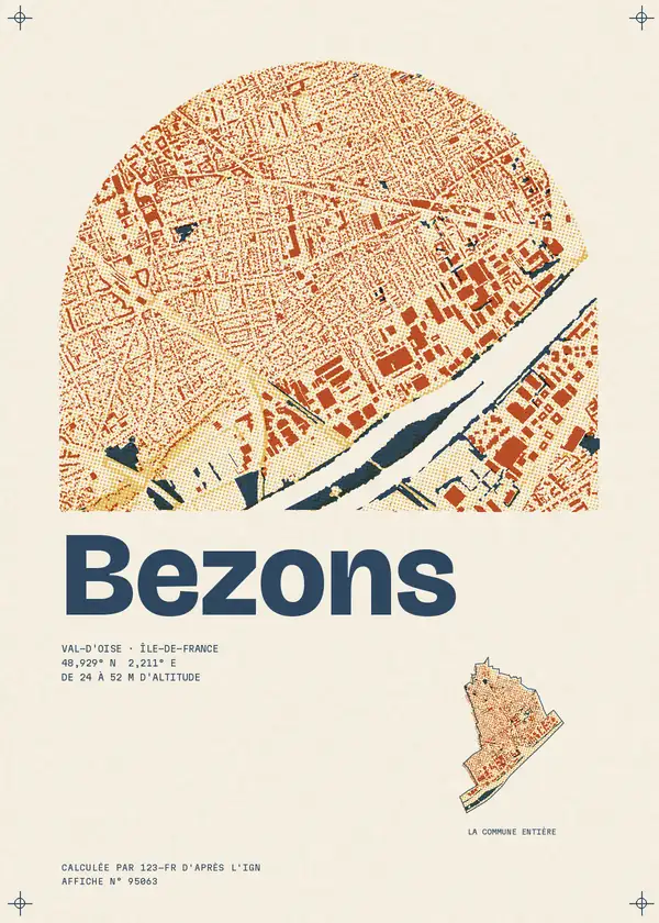 Affiche de Bezons, calculée par 123-fr d'après l'IGN