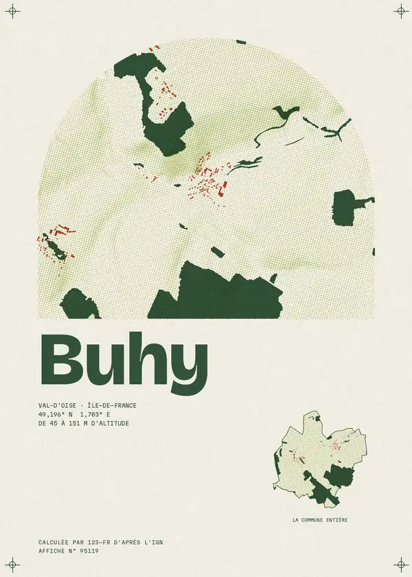 Affiche de Buhy, calculée par 123-fr d'après l'IGN