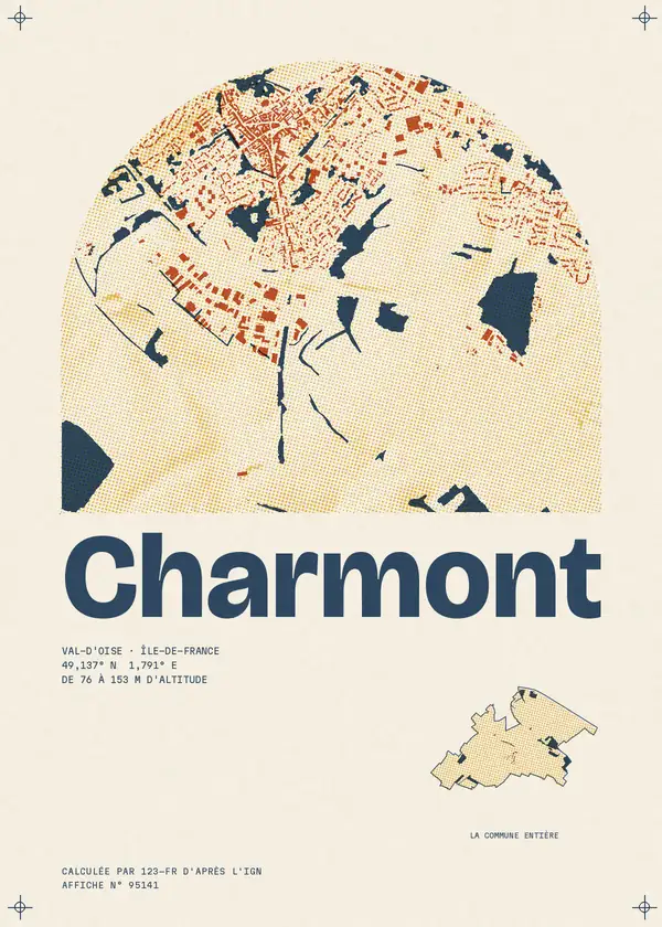 Affiche de Charmont, calculée par 123-fr d'après l'IGN