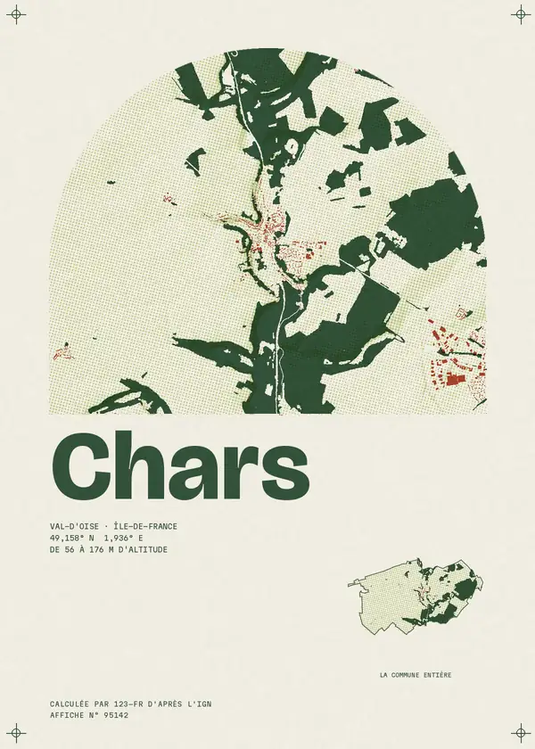 Affiche de Chars, calculée par 123-fr d'après l'IGN