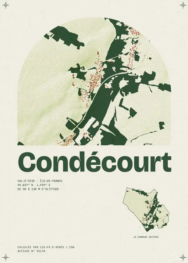 Affiche de Condécourt, calculée par 123-fr d'après l'IGN