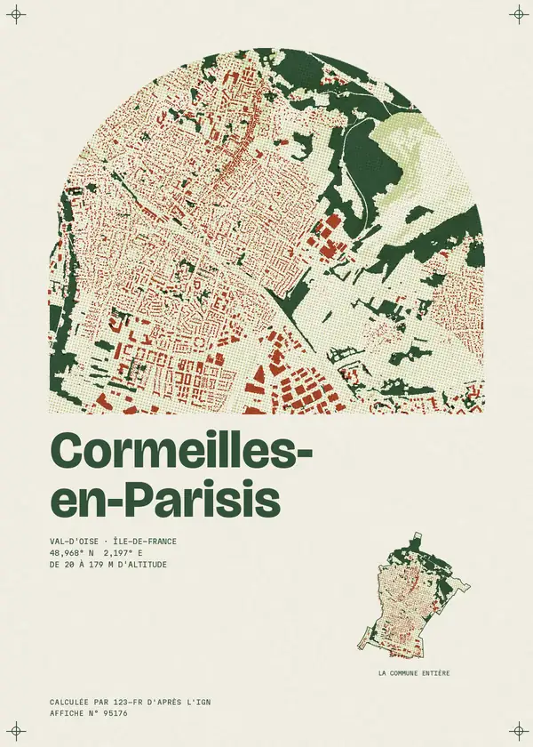 Affiche de Cormeilles-en-Parisis, calculée par 123-fr d'après l'IGN