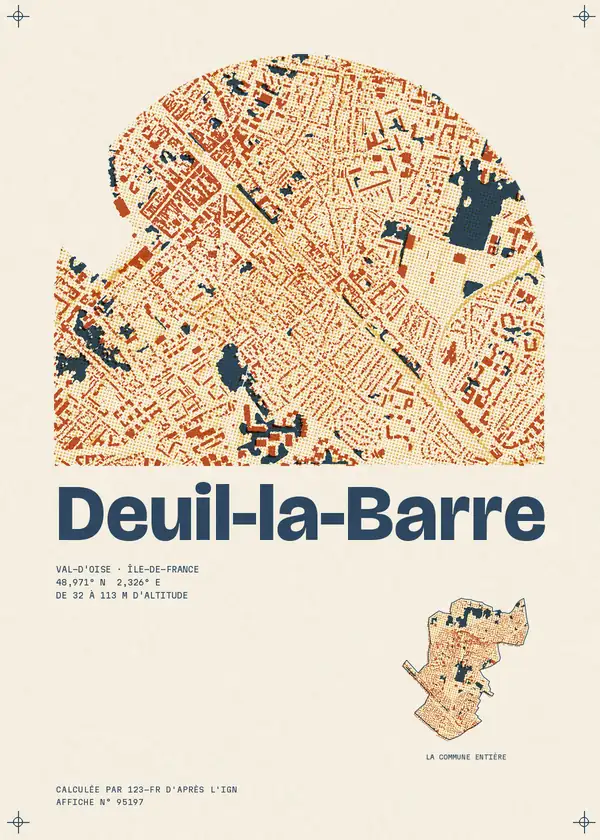 Affiche de Deuil-la-Barre, calculée par 123-fr d'après l'IGN