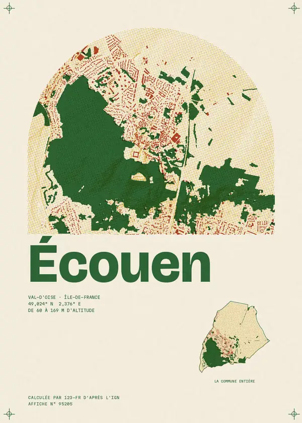 Affiche de Écouen, calculée par 123-fr d'après l'IGN