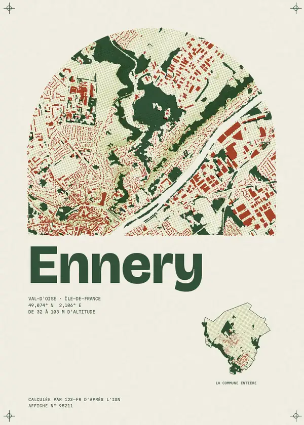 Affiche de Ennery, calculée par 123-fr d'après l'IGN