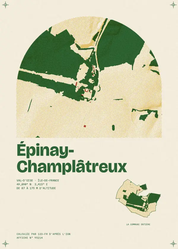 Affiche de Épinay-Champlâtreux, calculée par 123-fr d'après l'IGN