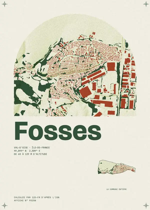 Affiche de Fosses, calculée par 123-fr d'après l'IGN
