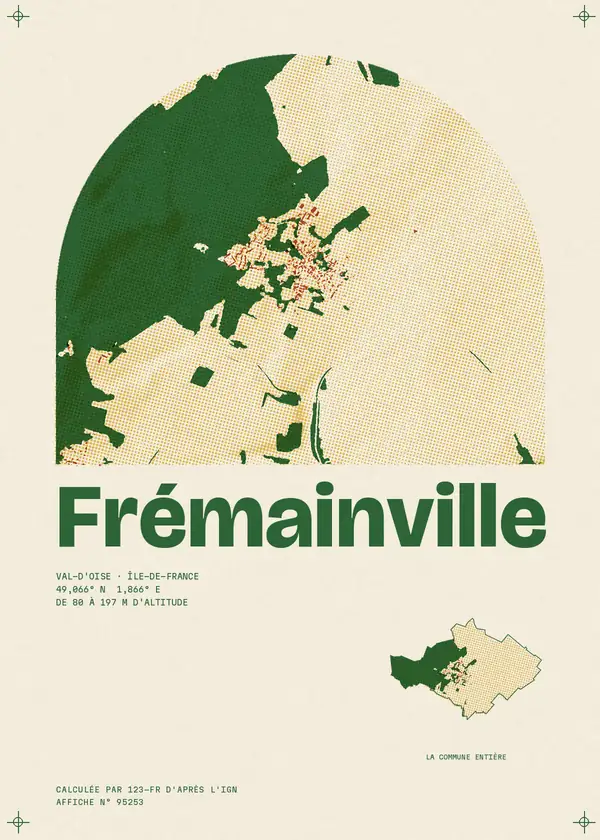 Affiche de Frémainville, calculée par 123-fr d'après l'IGN