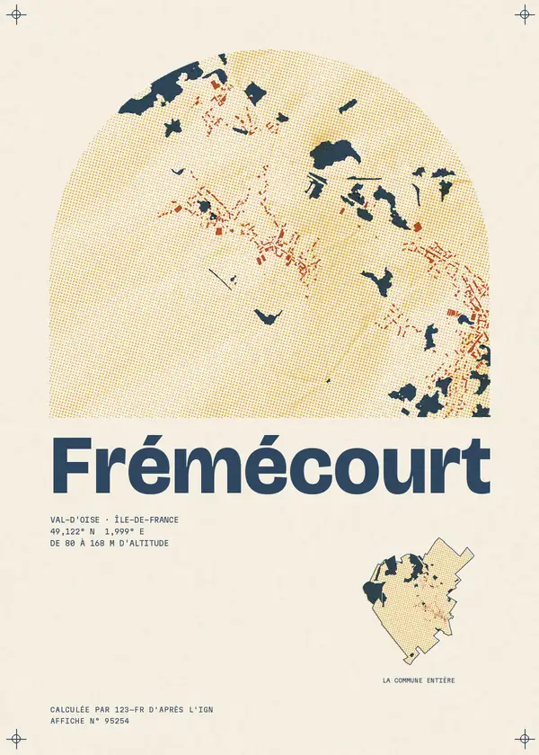 Affiche de Frémécourt, calculée par 123-fr d'après l'IGN
