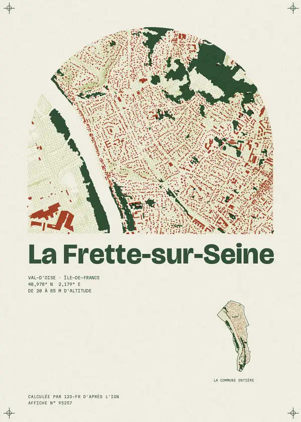Affiche de La Frette-sur-Seine, calculée par 123-fr d'après l'IGN
