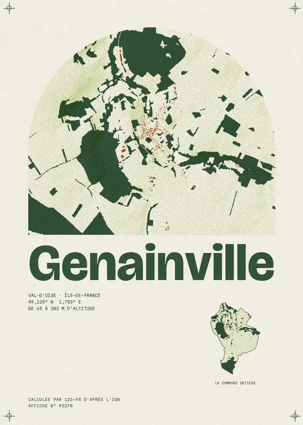 Affiche de Genainville, calculée par 123-fr d'après l'IGN