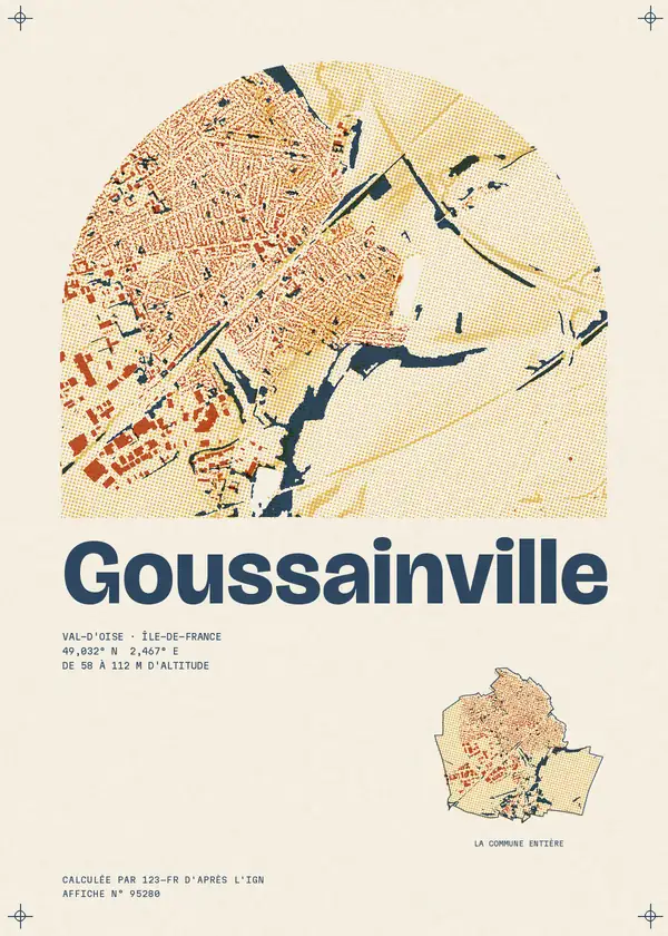 Affiche de Goussainville, calculée par 123-fr d'après l'IGN