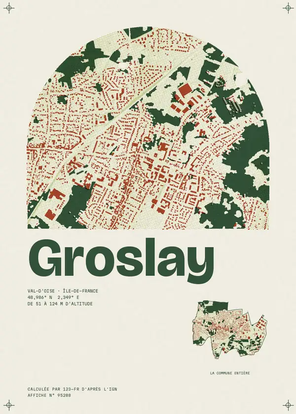 Affiche de Groslay, calculée par 123-fr d'après l'IGN