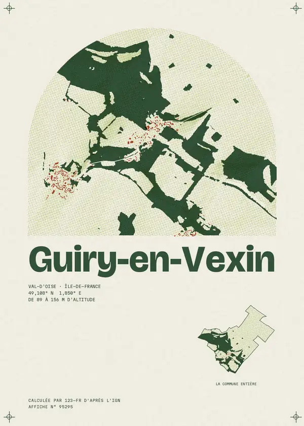 Affiche de Guiry-en-Vexin, calculée par 123-fr d'après l'IGN