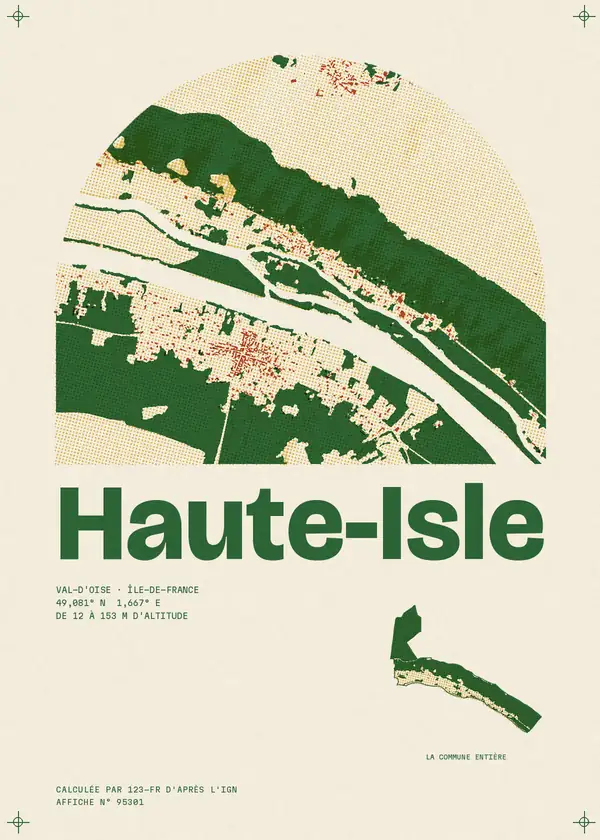 Affiche de Haute-Isle, calculée par 123-fr d'après l'IGN